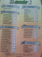 Mada Cafe menu
