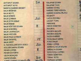 Therapia Boğaz Balık menu