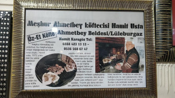 Öz Et Köfte Meeşhur Ahmetbey Köftecisi (hamit Usta) menu