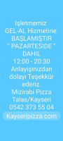 Mizirabi Pizza menu