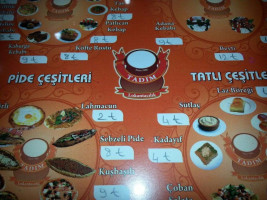 Tadım Lokantası menu